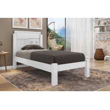 Cama Solteiro Leticia Branco - Framar Móveis