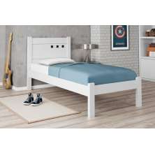 Cama Solteiro Paola II Branco com Colchão