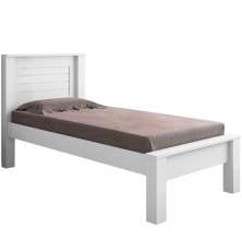 Cama Solteiro Roma Branco com Colchão
