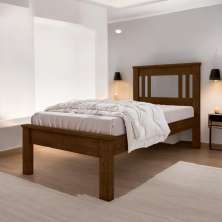 Cama Solteiro Sophia Malbec E Off White Com Colchão