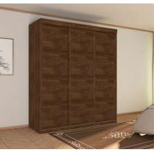 Guarda Roupa Paladino Casal Três Portas Deslizantes Malbec