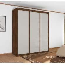 Guarda Roupa Paladino Casal Três Portas Deslizantes Malbec Off White
