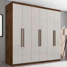 Roupeiro Singapura Casal Seis Portas Malbec Off White