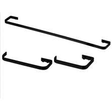 Kit acessorios banheiro lavabo 3 peças preto fosco Future toalheiro banho, toalha rosto 22 cm, papeleira 