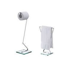 Kit banheiro Future porta papel higienico de chão 2315 e porta toalha de bancada 2316  