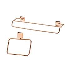 Kit banheiro lavabo 2 peças rose gold Future porta toalha banho toalheiro rosto 