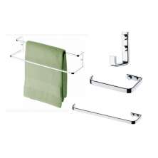 Kit lavabo banheiro acessorios 4 peças porta toalha duplo 45 cm, porta toalha rosto 30 cm, porta papel higienico, cabide 