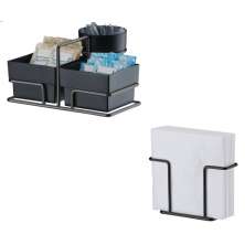 Kit mesa 2 peças Suporte Sachês e porta guardanapo Ônix Future 1156OX 1155OX 
