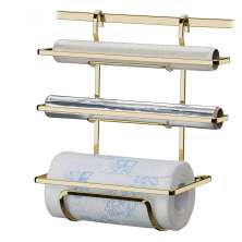 Suporte Porta Rolo Papel Toalha para barra Cozinha Dourado Future 2801DD 
