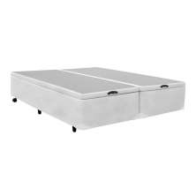 Base Box com Baú Queen Lima Suede Branco