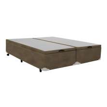 Base Box com Baú Queen Lima Suede Cedro