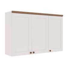 Armário Aéreo Iluminata 3 Portas Branco 120 cm