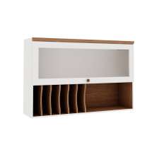 Armário Aéreo Iluminata com Vidro 1 Porta Branco 120 cm