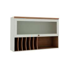Armário Aéreo Iluminata com Vidro 1 Porta Verde Mint 120 cm