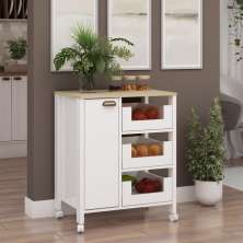 Balcão Multiuso 1 Porta 3 Gavetas Branco Fosco Savana Genialflex