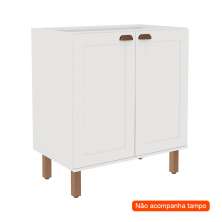 Balcão de Cozinha Iluminata 2 Portas Branco 80 cm