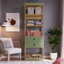 Closet Aberto Guarda Roupa Com 2 Gavetas Amber Savana Frente Alecrim Genialflex