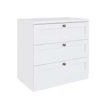 Comoda 100% MDF 3 Gavetas Branco Estilo Americano