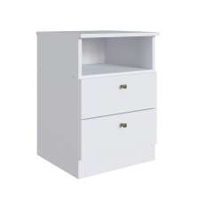 Mesa de Cabeceira Irlanda 2 Gavetas Branca