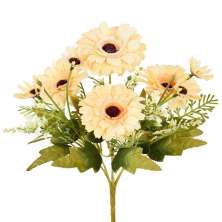 Buquê Decorativo Misto Gerbera e Margarida X6 Amarelo Outono