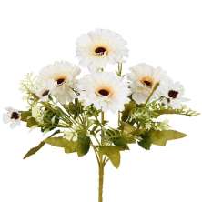 Buquê Decorativo Misto Gerbera e Margarida X6 Creme