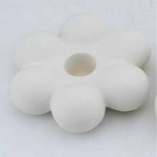 Escultura Decorativa Flor Cerâmica Branca