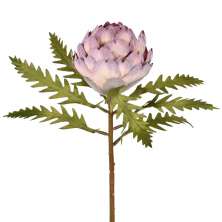 Haste Decorativa Protea com Folhas Lavanda