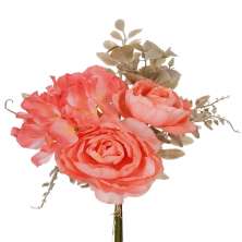 Ramalhete Decorativo de Hortênsia e Ranunculos X5 Salmão