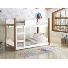 Beliche Infantil Encanto Branco Grenat com Colchões - Gabrielli Móveis