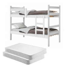 Beliche Infantil Lorena Branco com Colchões