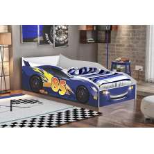 Cama Carro Azul com Colchão Gabrielli