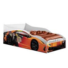 Cama Quarto Infantil Carro Laranja