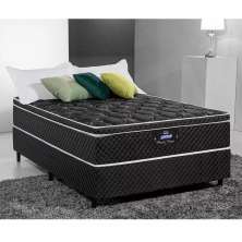 Cama Box Casal Colchão Mola Ensacada + Box Perola Negra / Gazin 188x138x59 Cm