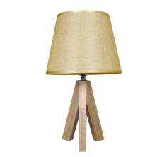 Abajur Luminária Rustica Dourada Branca De Mesa 38cm Bivolt 110/220v