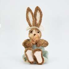 Coelho De Páscoa Decoração em Palha Coelhinho Sentado 30cm