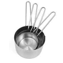 Conjunto de Medidores - Jogo com 4 Xicaras Medidoras - Inox