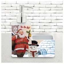 Dispenser Sabonete Liquido Papai Noel Natalino Com Porta Esponja 18,5cm