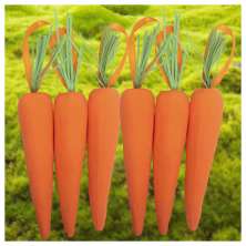 Enfeite Decorativo Páscoa 9 Cenouras Pendentes Isopor 14cm
