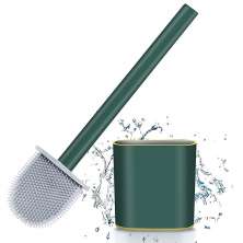 Escova Vaso Sanitario Cerdas Silicone Slim Verde