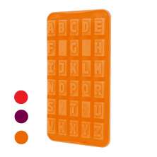 Forma Gelo Chocolate Gelatina Silicone Alfabeto  Laranja
