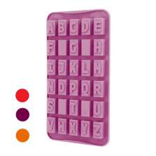 Forma Gelo Chocolate Gelatina Silicone Alfabeto  Roxo