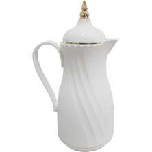 Garrafa Térmica De Mesa Elegante Branca Chá Café Leite De 1L