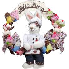 Guirlanda Enfeite Páscoa Coelhinho Confeiteira Robusta 50cm