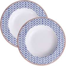 Jogo Prato Fundo Sopa Lanche 4 Pessoas 4Pçs Abstratta 23cm