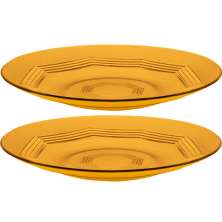 Jogo Pratos Raso Jantar 6 Pessoas 6Pçs Âmbar Em Vidro 23cm