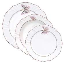Jogo Pratos Rasos Fundos e Sobremesa 24 Peças Soleil Encantada Oxford® Porcelana