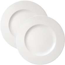 Jogo Pratos Sobremesa Lanche 4 Pessoas 4Pçs Aba Larga 21cm