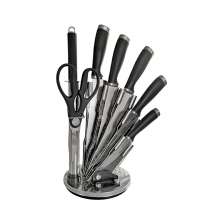 Jogo de Facas com Cepo e Tesoura de Cozinha 8 Peças 