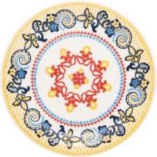 Kit 06 Pratos de Sobremesa Floreal La Pollera Oxford® Cerâmica 20 Cm