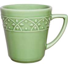 Kit 10 Canecas Verde Mendi Sálvia Oxford® Cerâmica 360ml